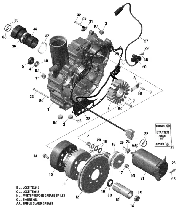 Couronne de lancement 86 dents - Starter Gear Sea-Doo 2002-2025 référence 290834480, 290834484, 420664480, 420835160, 420835163 – Image 3