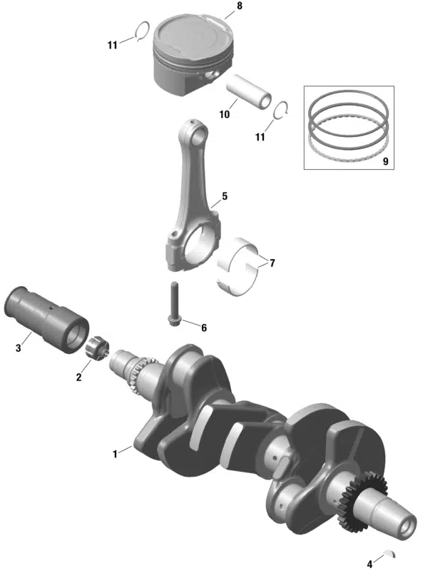 Piston - Piston Ass'y Sea-Doo 900cc 2014-2025 référence 420892821, 420892824 – Image 2