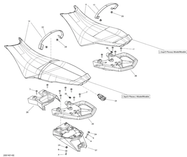 Poignée de maintien arrière - Grab Handle Sea-Doo Spark 2014-2023 référence 291003384, 291004618 – Image 2