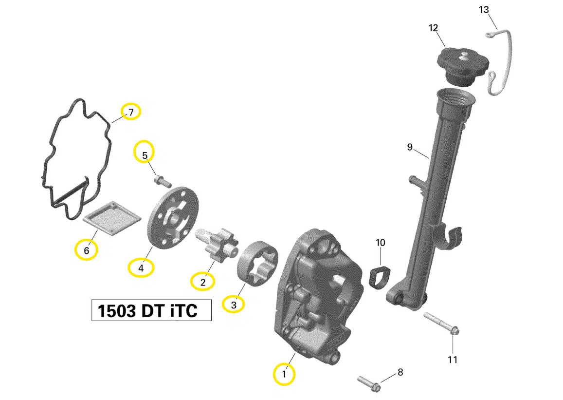 Pompe à huile complète - Oil Pump Sea-Doo 1503 cc 2006-2017 référence 420812721, 420812723 – Image 3