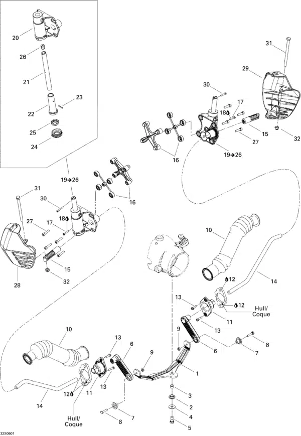 Raccord de dérive - Fitting Stabilisator Sea-Doo 2004-2011 référence 265000014 – Image 2