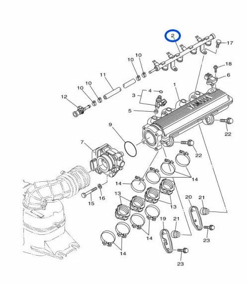 Rampe injection - Delivery Pipe Yamaha VX 1100cc 2005-2011 référence 6D3-12880-00-00 – Image 2