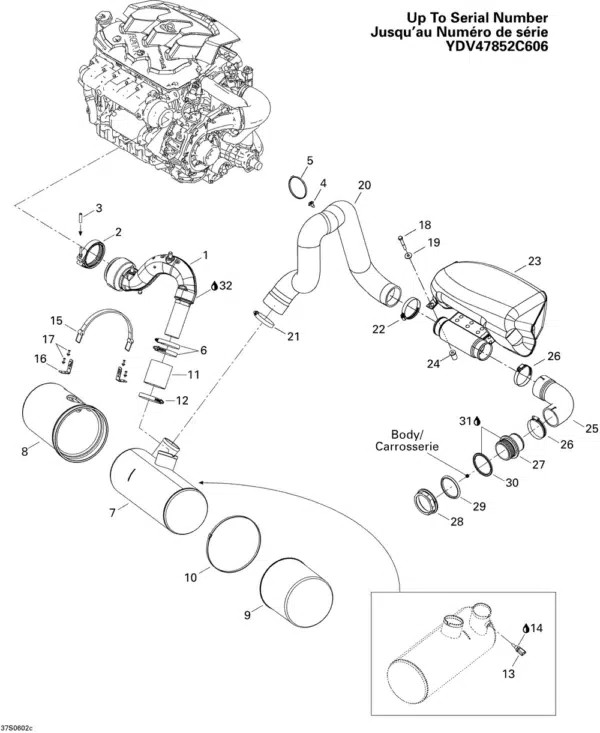 Résonateur droit - Resonator R.H Assy Sea-Doo 2004-2006 référence 274001045 – Image 2