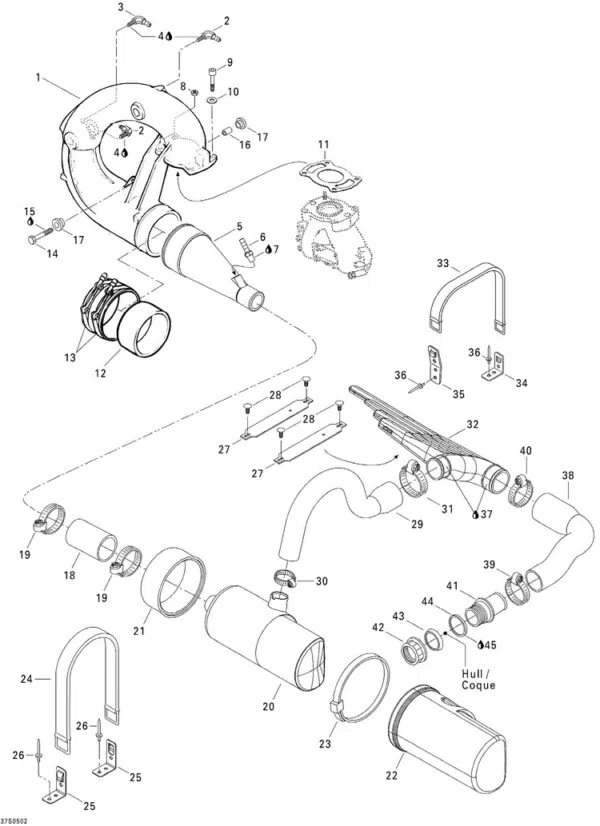 Sangle de réservoir à essence - Fuel Tank Strap Sea-Doo 2000-2007 référence 293850036 – Image 2