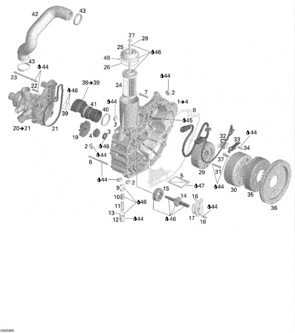 Stator - Stator Plate Ass'y Sea-Doo 1503cc 2003-2005 référence 420889720 – Image 2