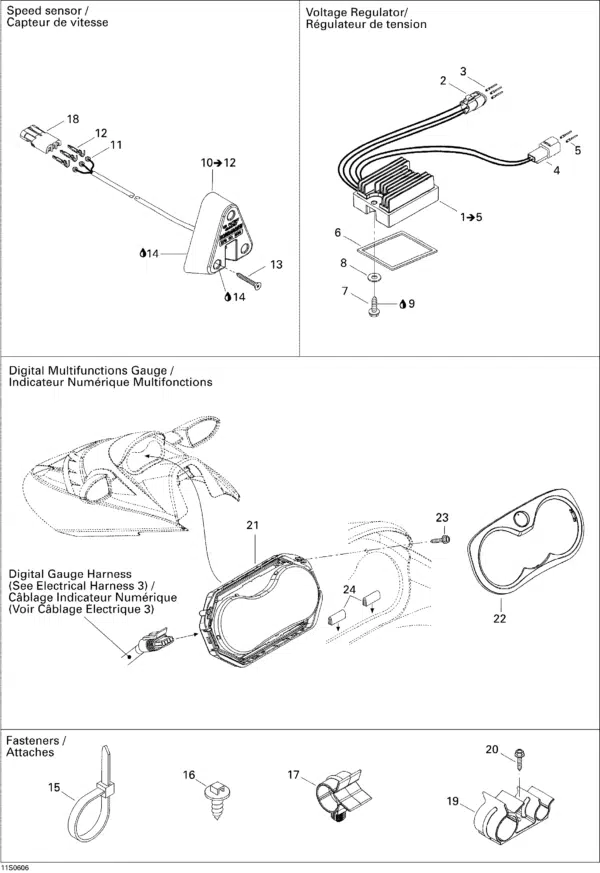 Support de cadran chromé - Gauge Support Sea-Doo 2006-2011 référence 278002144 – Image 2