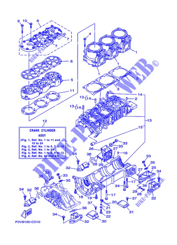 Support moteur - Silent Bloc Yamaha XL -XLT 1999-2005 référence 66V-44517-006-8P, 68N-44517-00-00, 68N-44517-00-8P, 68N-44517-00-94 – Image 2