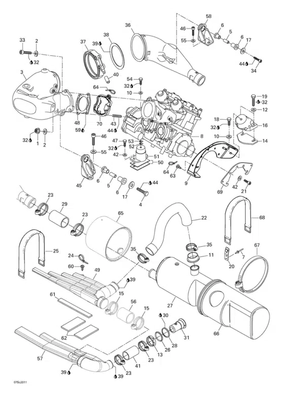 Support moteur arrière 2T Sea-Doo 800- 951 1995-2004 référence 270000164, 270000296, 270000344, 270000421, 270000427, 270000720 – Image 2