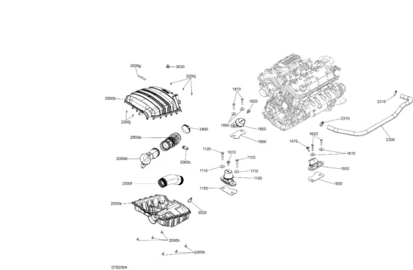 Support moteur arrière - Support Engine Sea-Doo 2002-2025 référence 270000510, 270000612, 270000633, 270000669, 270000688, 270000882, 270001011, 270001077, 270001099 – Image 2