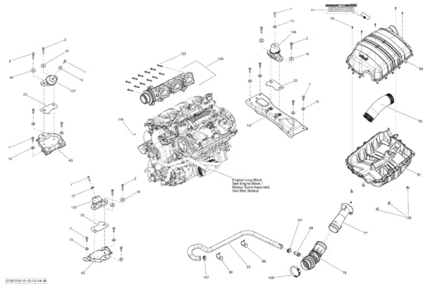 Support moteur avant - Support Engine Sea-Doo 2002-2025 référence 270001096, 270001029, 270001076, 270000489, 270000635, 270000676, 270000690, 270000885 – Image 2
