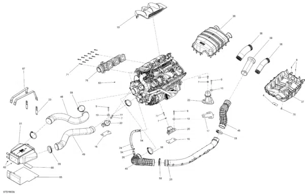 Support moteur avant Sea-Doo 2010-2017 référence 270000738, 270000886 – Image 2