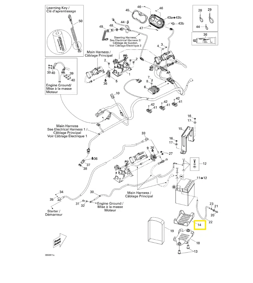 Tampon de batterie inférieur – Lower Battery Pad Sea-Doo 2002-2009 référence 278001582 – Image 2