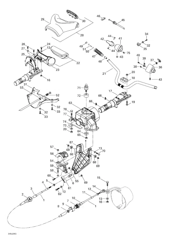 Tige de direction - Steering Stem Sea-Doo 1996-2006 référence 277000562, 277000562400 – Image 2