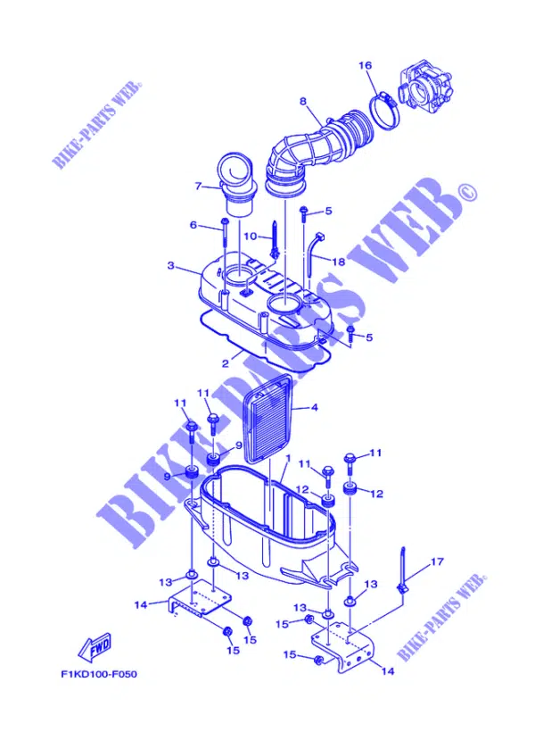Filtre à air PRÖK 006-592 pour Jet Ski Yamaha 1100 V1-VX 05-15 référence d'origine 6D3-14451-00-00 – Image 2