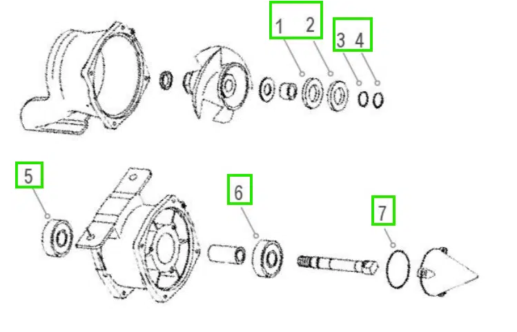 Kit réfection turbine WSM pour Jet Ski Kawasaki 550 cc SX 1990-1995 référence 003-602 – Image 3