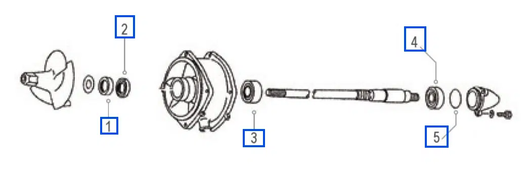Kit réfection turbine WSM pour Jet Ski Yamaha 700 - 1200 cc 1997-2004 référence 003-629 – Image 3