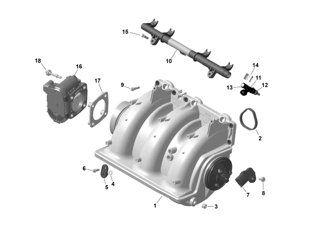 Collecteur d'admission d'air- Induction Manifold Sea-Doo 1503-1630 cc 230-300 CV 2016-2026 référence 420867946
