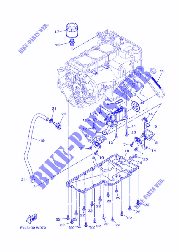 Filtre à huile d'origine Yamaha 1050-1100 référence 5GH-13440-20-00 - 5GH-13440-50-00 - 5GH-13440-60-00 - 5GH-13440-61-00 - 5GH-13440-80-00 - 5JW-13440-00-00 – Image 3