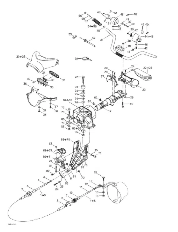 Tampon guidon - Handle Pad Sea-Doo Jaune 1997-2005 référence 277000687 – Image 2