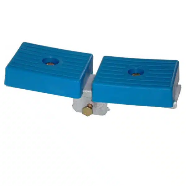 Ensemble ferrure avec patin plat - Bleu en noix de 50 pour remorque de voilier référence 5155