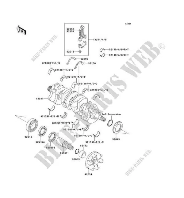 Bielle - Connecting Rod Assy Kawasaki 1500cc 2004-2025 référence 13251-3702-II, 13251-3702-JJ, 3251-3703-II, 13251-3703-JJ – Image 2