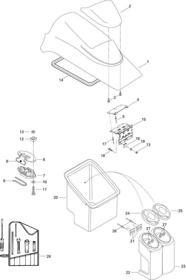 Capuchon de boîtier d'extincteur - Extinguisher Housing Cover Sea-Doo 1996-2011 référence 269500236, 269500603, 269501939 – Image 2