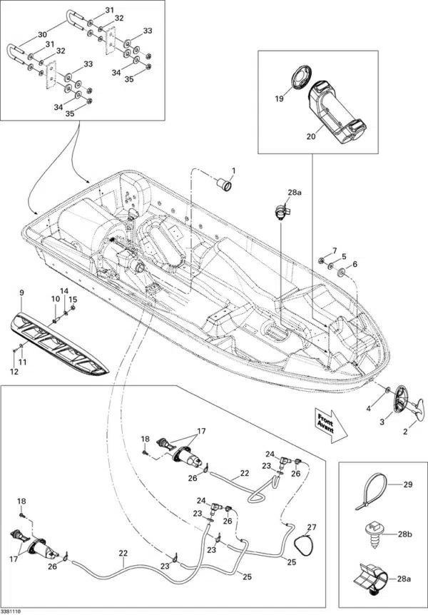 Capuchon de boîtier d'extincteur - Extinguisher Housing Cover Sea-Doo 1996-2011 référence 269500236, 269500603, 269501939 – Image 3
