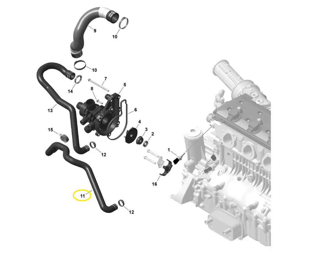 Durite de refroidissement - Formed Hose Sea-Doo 1503-1630 cc 2007-2026 référence 420922798, 420922834 – Image 3