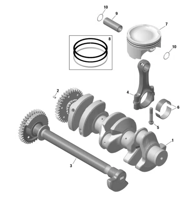 Piston - Ass'y Sea-Doo 1630 cc 130-170 CV 2020-2025 référence 420686542, 420686548 – Image 2