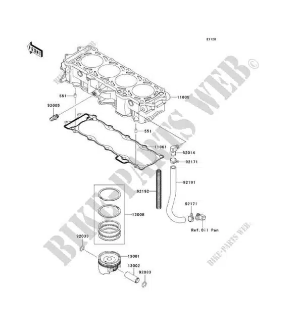 Piston - Kawasaki 1500cc Ultra 250 X 2007-2008 référence 13001-3738 – Image 2