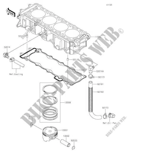 Piston - Kawasaki 1500cc 2004-2025 référence 130013737 – Image 2