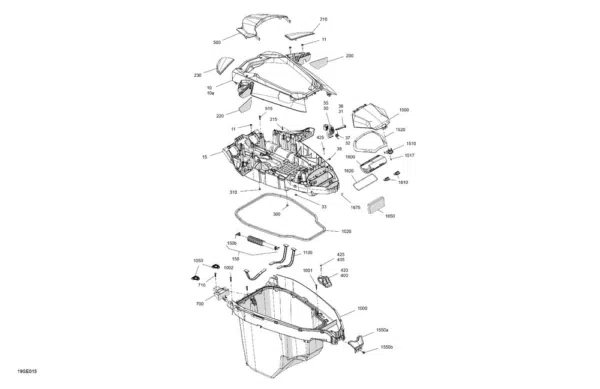 Trappe de boîte à gants - Glove Box Door Sea-Doo 2018-2025 référence 264000132 – Image 2