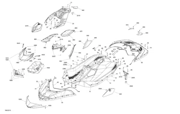 Couvercle d'accès avant - Front Access Cover Sea-Doo Spark 2015-2023 référence 291004155 – Image 2