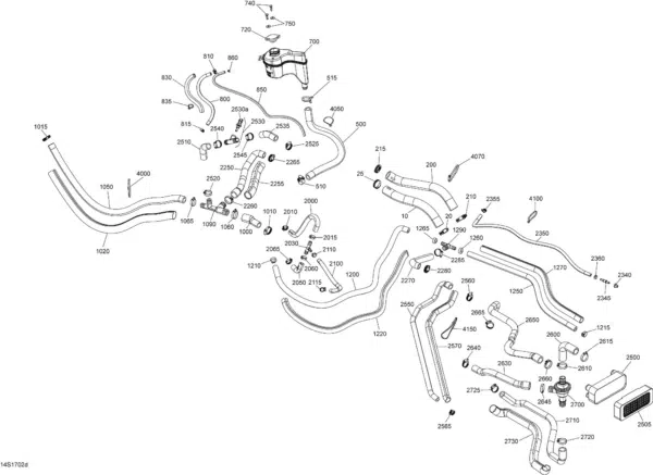 Durite du système de refroidissement - Hose Sea-Doo 2016-2021 référence 276000367, 276000501 – Image 2