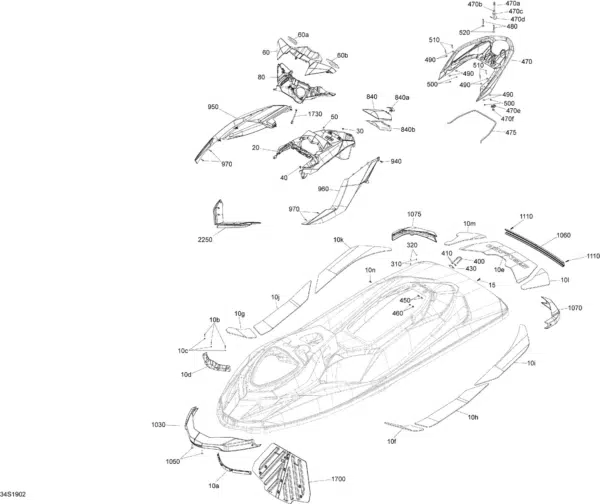 Support de mirroir - Mirror Support Sea-Doo 2011-2020 référence 291003100, 291003741, 291004271 – Image 2
