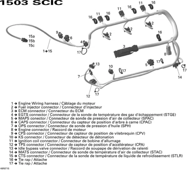 Câblage moteur - Engine Wiring Harness Ass'y Sea-Doo 1503cc 2006-2011 référence 420665205 – Image 2
