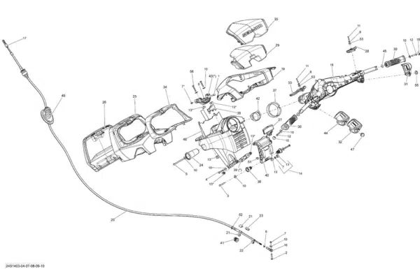 Câble de direction - Steering Cable Sea-Doo 1503-1630cc 2009-2017 référence 277001602, 277001699 – Image 2