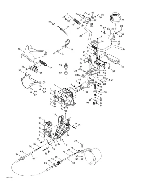 Câble de direction - Steering Cable Sea-Doo 800-951cc 1999-2002 référence 277000842, 277001323 – Image 2