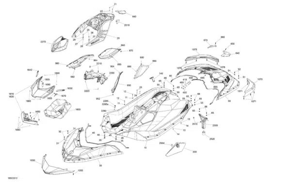 Ensemble de coffre avant - Storage Bin Kit Sea-Doo Spark référence 295100864 – Image 2
