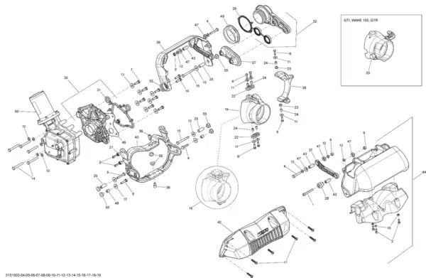 Entretoise - Bushing Sea-Doo 1503cc 2011-2015 référence 268000099 – Image 2