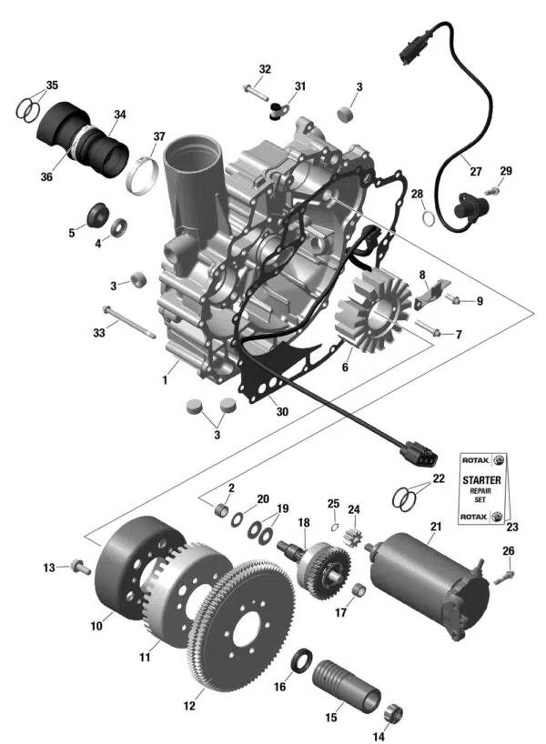 Soufflet de transmission avec roulement à billes - Ball Bearing With Bellows Sea-Doo 1503-1630cc 2002-2023 référence 271001288, 420832648 – Image 2