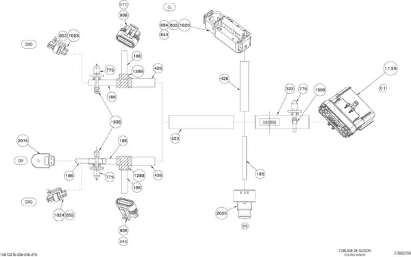 Câblage de guidon - Steering Wire Harness Sea-Doo 1503cc GTI-GTR 2012 référence 278002769 – Image 2