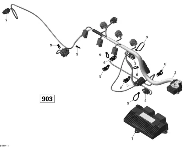 Câblage moteur - Engine Wiring Harness Ass'y Sea-Doo 900cc 2014-2019 référence 420666252, 420666257 – Image 2