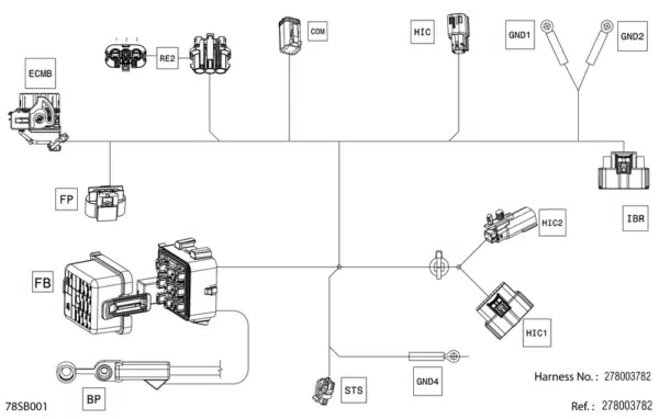 Faisceau électrique principal - Main Wiring Harness Sea-Doo GTI 900cc 2020-2022 référence 278003782 – Image 2