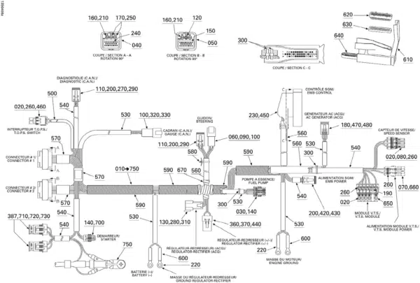 Faisceau électrique principal - Main Wiring Harness Sea-Doo RXP 2004-2005 référence 278001551, 278002006 – Image 2