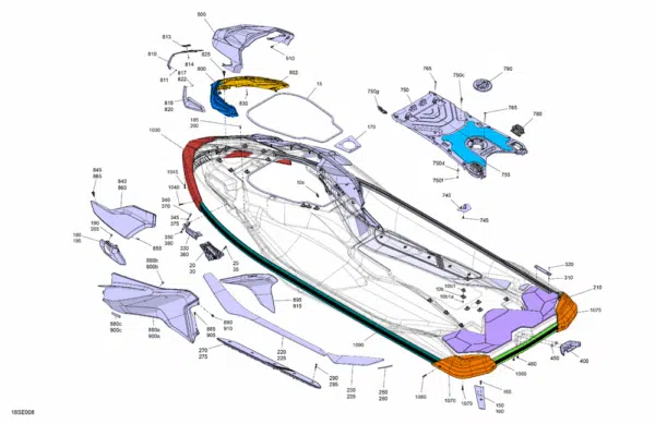 Pare-chocs avant - Front Bumper Sea-Doo 2018-2025 référence 291004452 – Image 2