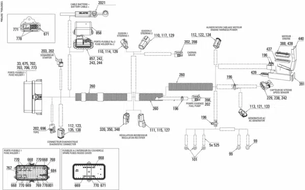 Faisceau électrique principal - Main Wiring Harness Sea-Doo 1503cc GTI 2007 référence 278002183 – Image 2