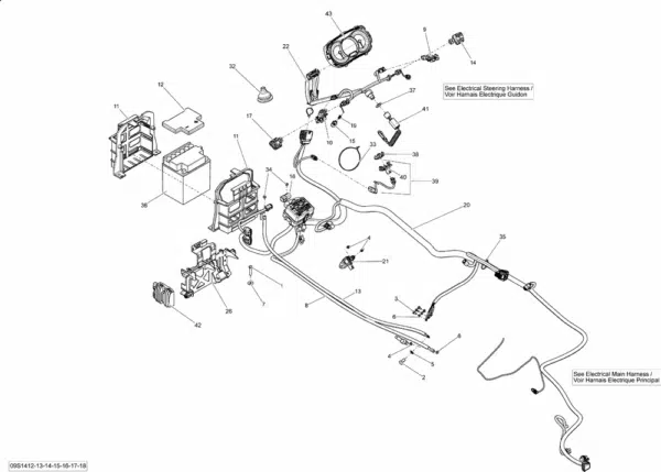 Câblage de guidon - Steering Wire Harness Sea-Doo 1503cc GTI-GTR 2014 référence 278003081 – Image 2