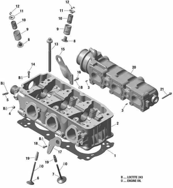Culasse - Cylinder Head Sea-Doo 1503-1630cc 2016-2019 référence 420413258