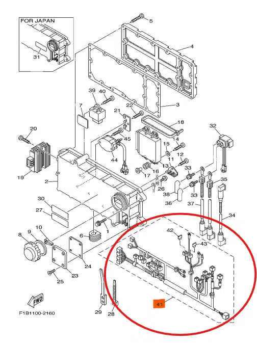 Faisceau Électrique – Wire Harness Yamaha FX 140 1000cc 2002 référence 60E-8259L-00-00 – Image 2